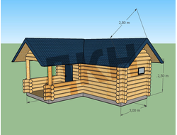 Баня 3500 на 7000 с верандой 3500 на 3500