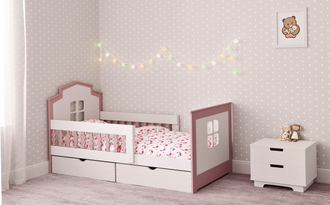 Кроватка «Little Home 2» 180 на 90 (розовая)