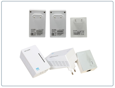 TP-LINK, HomePlug AV Сетевой адаптер PowerLine 500 Мбит/с Ethernet + WiFi точка доступа (комплект 2+1 шт.)