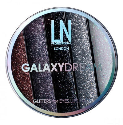 LN Professional Палитра глиттеров для макияжа глаз, губ, лица Glitters Galaxy dream