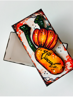 Дизайнерская коробочка "Рыжая осень", красивая упаковка для подарка