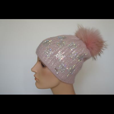 Vizio Италия 1005 CP шапка с помпоном розовая