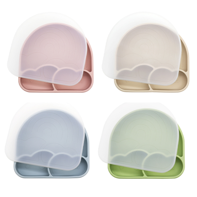 Тарелка секционная с крышкой СЕРО-ГОЛУБАЯ