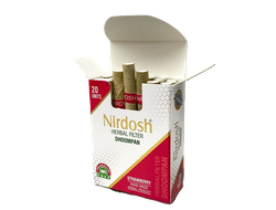 АЮРВЕДИЧЕСКИЕ СИГАРЕТЫ  NIRDOSH КЛУБНИКА (Без никотина) с фильтром 20 штук