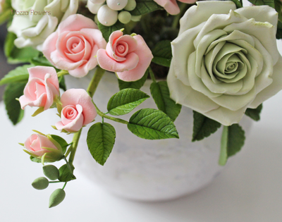 Букет "Вальс любви". Цветы из полимерной глины.