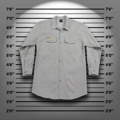 Рубашка Prison Blues® HICKORY WORK SHIRT [Пуговицы/Длинный рукав]