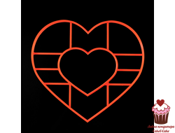 Вырубка для торта Сердце с внутренним элементом 22см