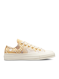 Кеды Converse Chuck Taylor 70 Crafted Florals бежевые низкие с принтом "Цветы"