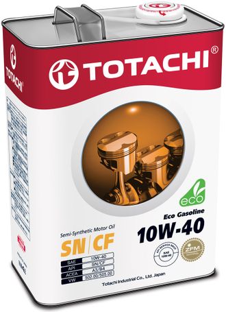 Масло моторное TOTACHI Eco Gasoline SN/CF 10w40 4л п/с