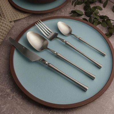 Ложка столовая 19,5 см матовое серебро