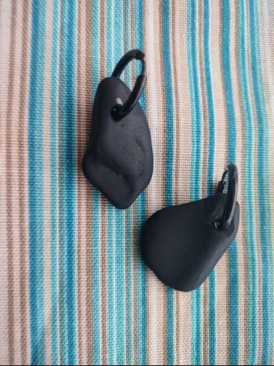 Серьги &quot;Щельга&quot;  (из шунгитовой гальки)