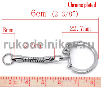 основа для брелка, хромированная, 60х23 мм