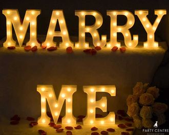 Светящиеся буквы "Marry me" 22,5 см