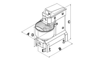 СПИРАЛЬНЫЙ МИКСЕР 30Kg  AEF030