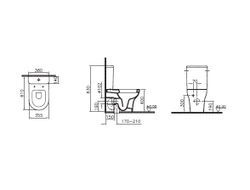 Комплект пристенного унитаза VitrA Zentrum, 60 см, с сиденьем микролифт, 9012B003-7202