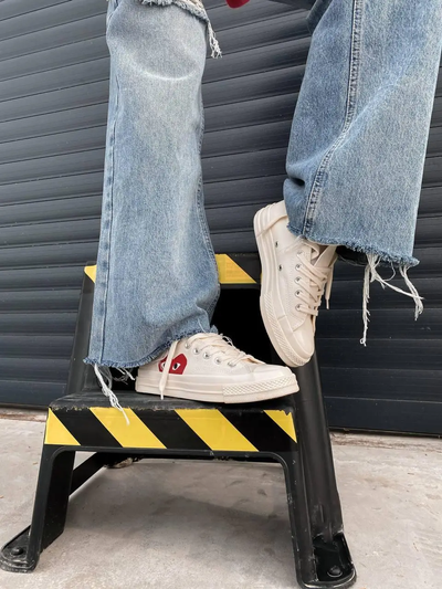 Кеды Converse Comme des Garcons (Конверс Ком де Гарсон) белые низкие