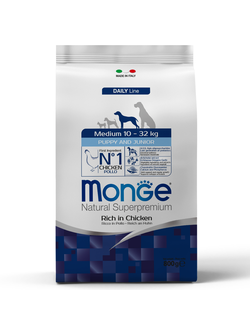 Корм Monge Medium для щенков средних пород с курицей 0,8 кг