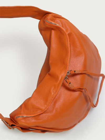 (АРТИКУЛ: 10071/1) СУМКА БОЛЬШАЯ, НАТУРАЛЬНАЯ КОЖА, ЯРКО-ОРАНЖЕВАЯ, ШИРОКИЙ РЕМЕНЬ ЧЕРЕЗ ПЛЕЧО