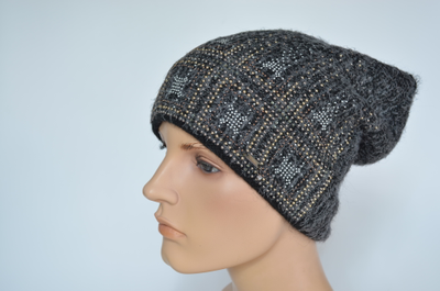 мохеровая черная итальянская шапка