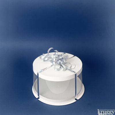 Коробка для торта JUST. Белая. Диаметр 25 см, Высота 13 см, Упаковка 10 штук