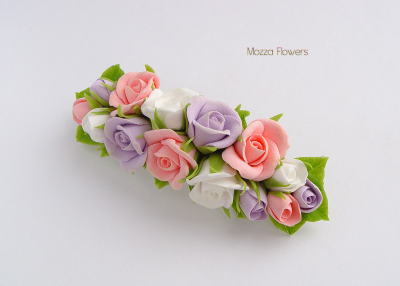 Заколка-автомат "Нежные розочки".