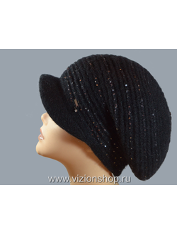 Женский вязаный итальянский берет с козырьком фото кепок Италии Vizio