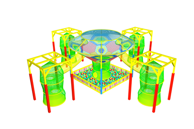 Вязаный лабиринт «Красочные сети»