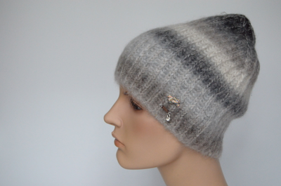 Шапка Vizio 1122 CYO серо -  бежевая Италия