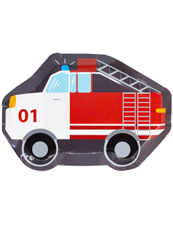 Тарелки фигурные Пожарная Машина, 6 штук