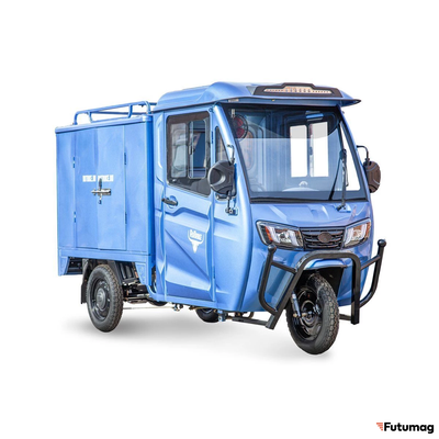 Грузовой электротрицикл Rutrike КАРГО Кабина Дуал синий