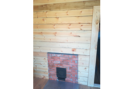 Произведена кирпичная кладка, установлена банная печь, топка со стороны комнаты отдыха