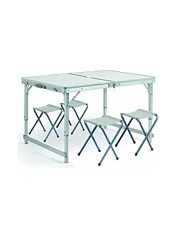 Стол складной туристический+6 стулов длина 150см ширина 60см высота 74см  8833#