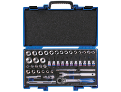 Набор торцевых головок с принадлежностями 3/8", шестигранные, 6-24 мм, 45 предметов KING TONY 3545MRV