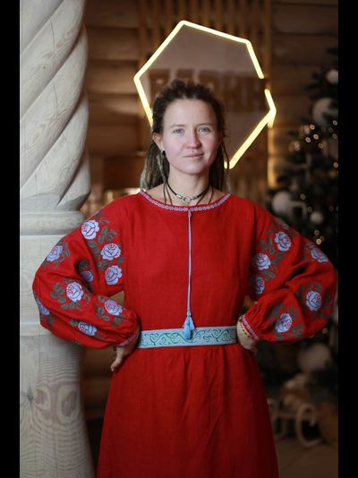 Платье славянское с вышивкой "Русская Душа"