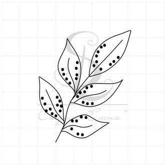Штамп со стилизованной веточкой с листьями