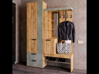 Прихожая Трамп (1500*2176*376мм), крафт/бетон