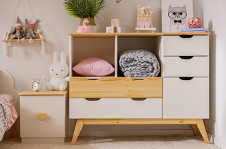 Комод ТК №22 на высоких ножках из массива сосны 122 х 45 х 98 см