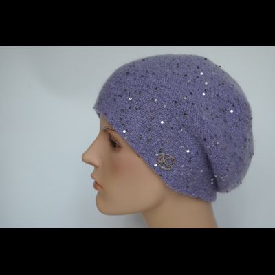 Фиолетовый берет с пайетками Vizio Италия 6943 фото