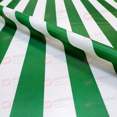 Тентовая ткань водонепроницаемая, полоса-зеленая-белая, VIKA, h=1,5 м, L=100 м полиэстер (Ткань Оксфорд)
