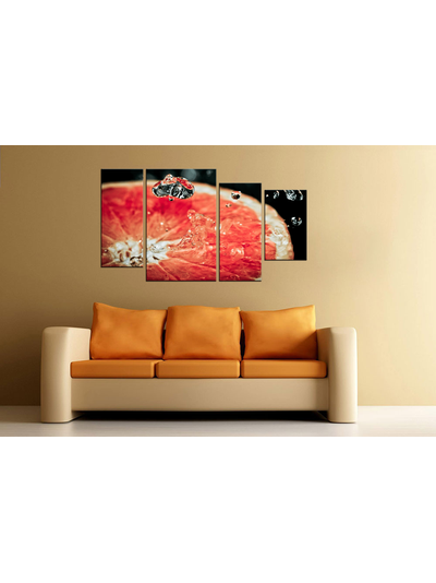 Модульная картина "Капли и цитрус"