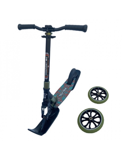 Самокат на лыжах 2в1 tech team COMFORT 180R 2022 black/green