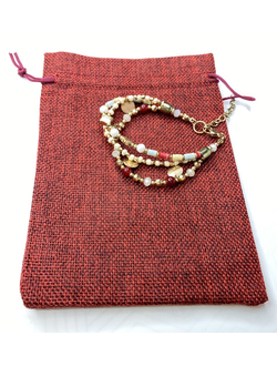 МЕШОЧЕК лён, 13*18, ЦВЕТ тёмно-красный