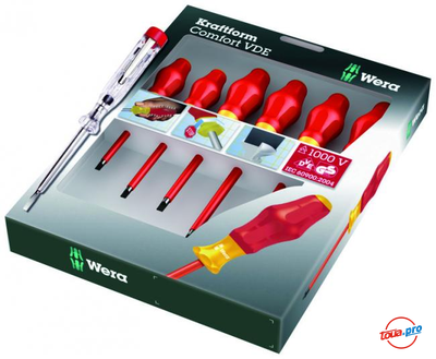 Набор отверток Wera Kraftform Comfort VDE1160 i/7 с индикатором напряжения WE-031575