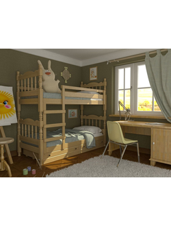 Кровать двухъярусная  сосна  " Соня " (Браво мебель)