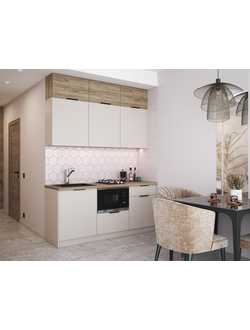 Бохо кухня 1,8 м Дуб Крафт Серый/Кашемир