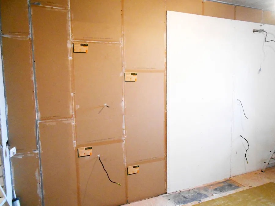 Монтаж финишного слоя Гипсоволокна для последующих малярных работ