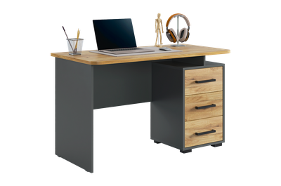 Стол компьютерный 1200 Лайт-2 графит/дуб крафт золотой