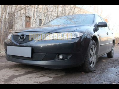 Защита радиатора Mazda 6 2002-2005 black верх