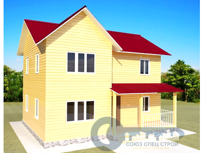 ДЖ-16 ГАБАРИТНЫЕ РАЗМЕРЫ: (7Х9М) 2 ЭТАЖА, ОБЩАЯ ПЛОЩАДЬ: 123,5М²