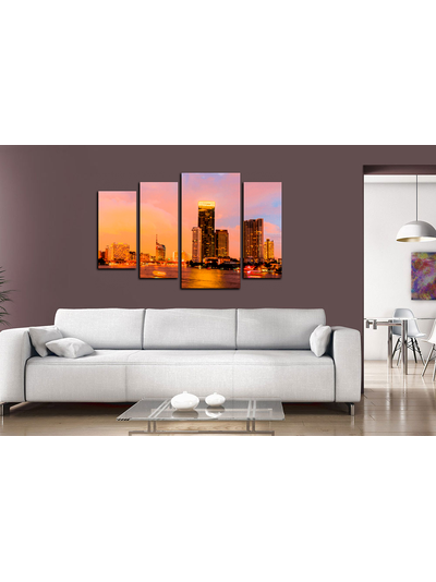 Модульная картина "Небоскребы у воды"